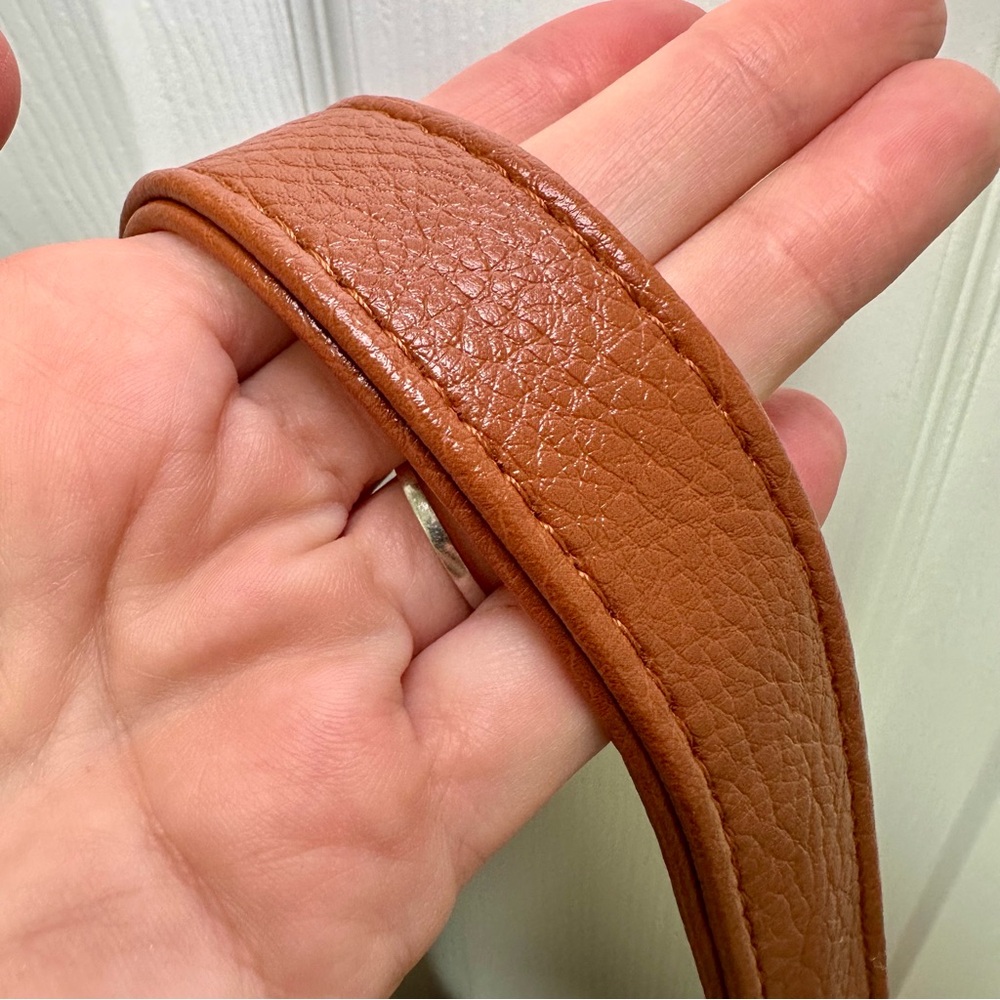 Vegan Leather Large Shoulder Tote | Brown | NWT - Picture 7 of 13